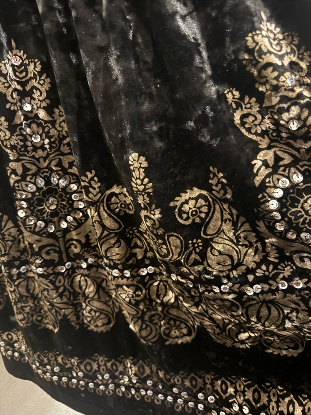 Free People Black Velvet Embroidered Mini Dress - Picture 4 of 5